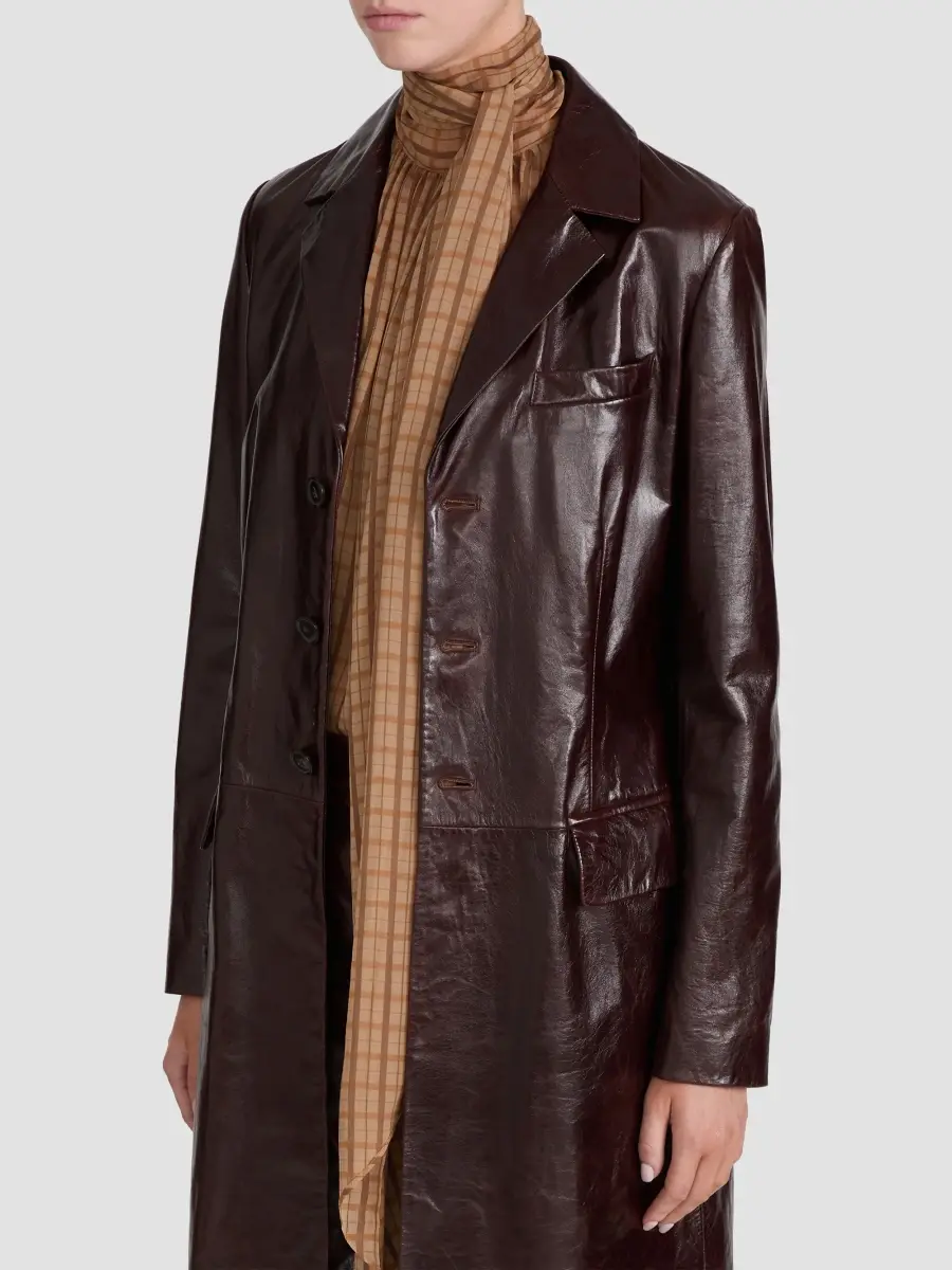 Frame Women's The Veda Leather Trench​ Coat | Thumbnail 6