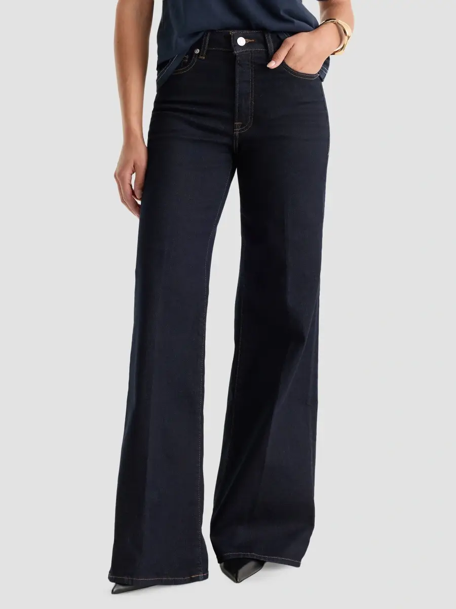 GOOD AMERICAN Women's Holiday Good Waist Palazzo Jeans | Thumbnail 4 GOOD AMERICAN Women's Holiday Good Waist Palazzo Jeans | Thumbnail 4