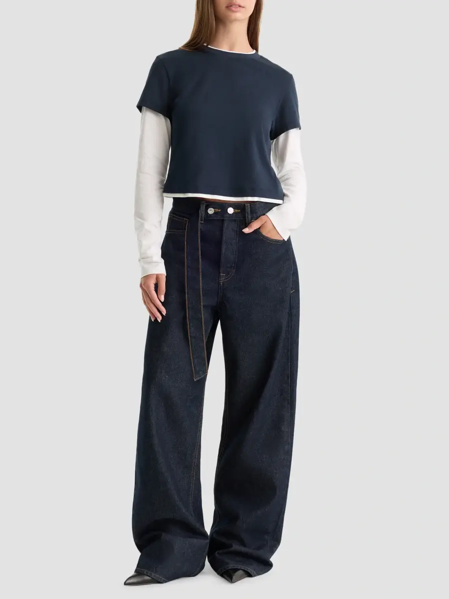 GOOD AMERICAN Women's Holiday The Combo Layered T-Shirt | Thumbnail 2
