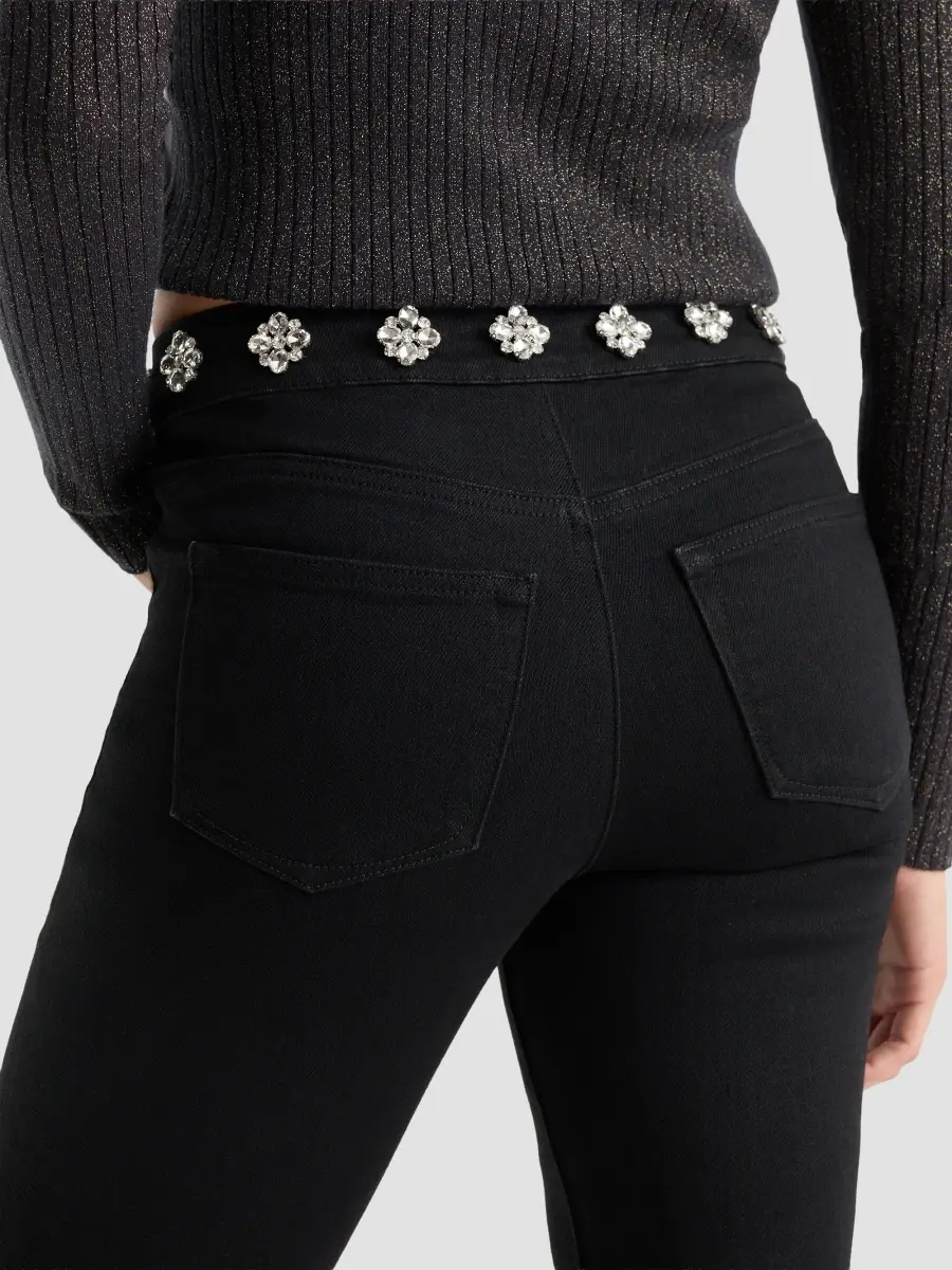 GOOD AMERICAN Women's Holiday Embellished Good Low-Rise Bootcut Jeans | Thumbnail 6 GOOD AMERICAN Women's Holiday Embellished Good Low-Rise Bootcut Jeans | Thumbnail 6