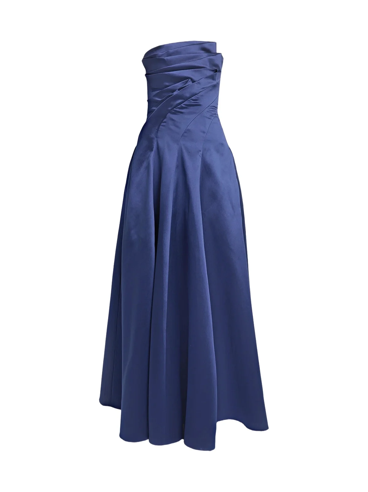 Talbot Runhof Women's Satin Pleated Strapless Gown