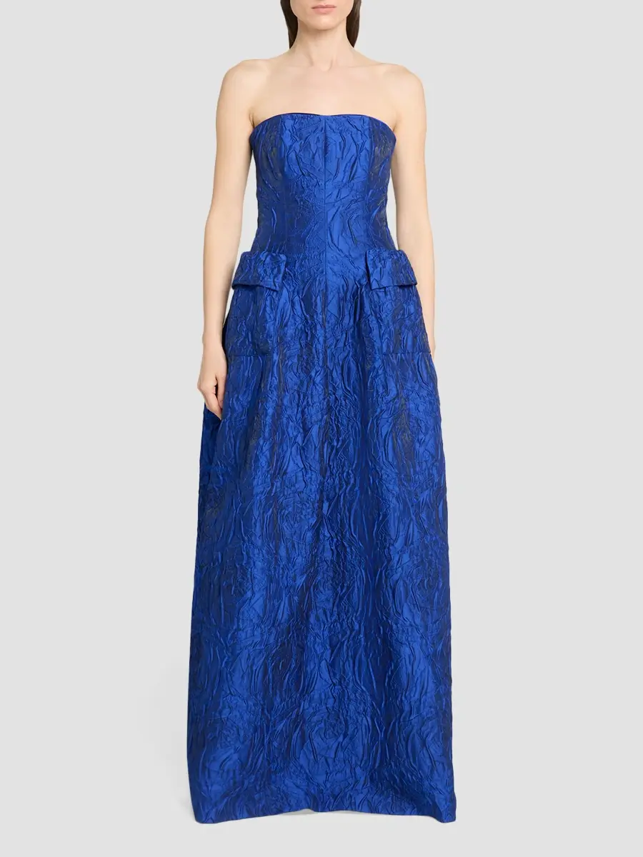 Talbot Runhof Women's Jacquard Strapless Ball Gown | Thumbnail 2 Talbot Runhof Women's Jacquard Strapless Ball Gown | Thumbnail 2