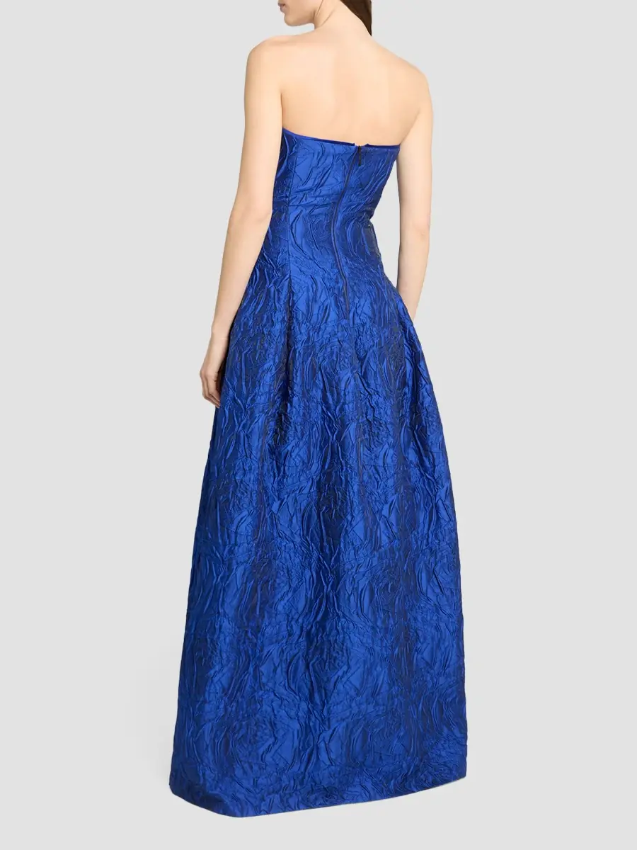 Talbot Runhof Women's Jacquard Strapless Ball Gown | Thumbnail 3 Talbot Runhof Women's Jacquard Strapless Ball Gown | Thumbnail 3