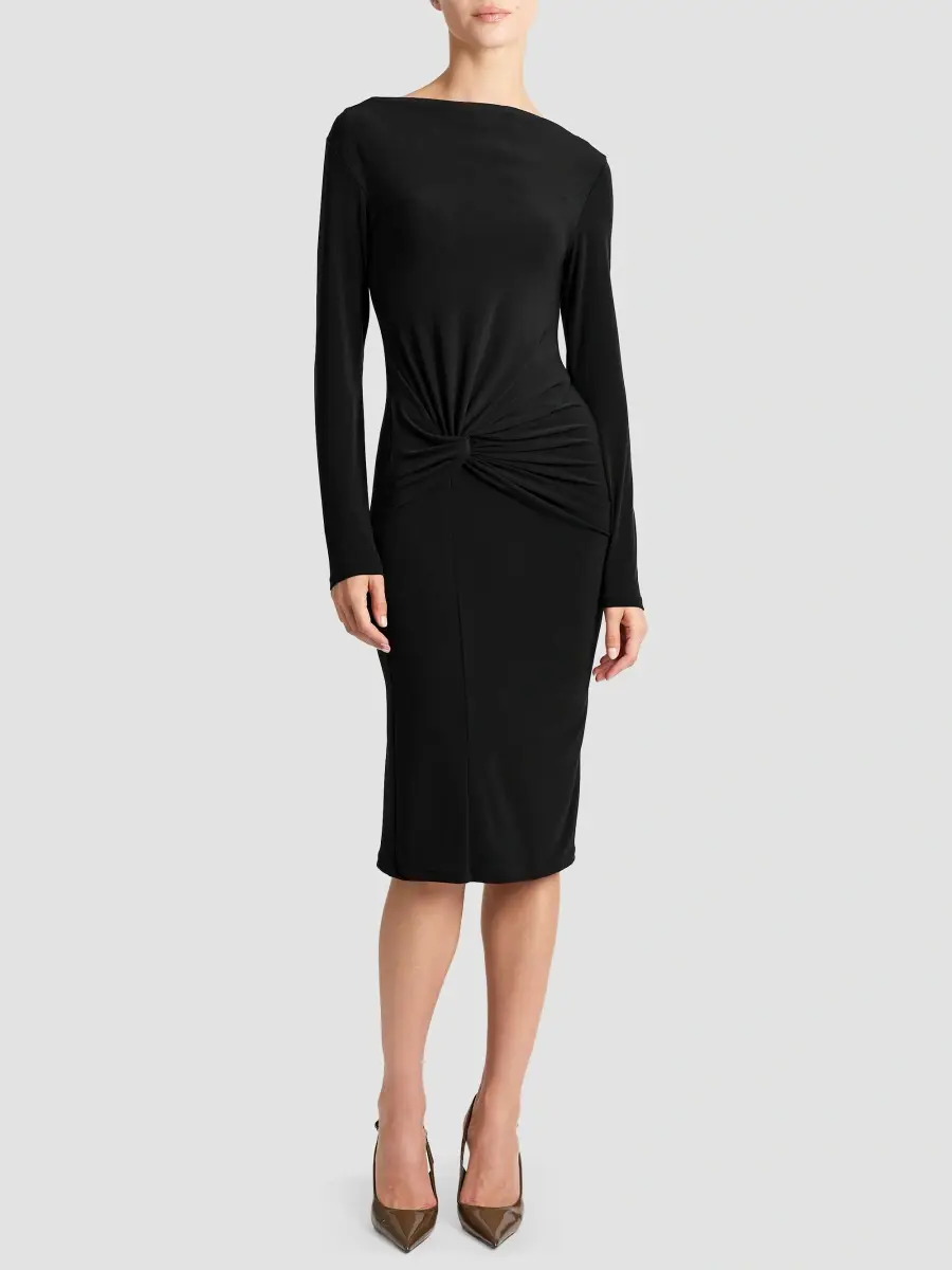 Santorelli Women's Keegan Knotted Jersey Boatneck Midi Dress | Thumbnail 2