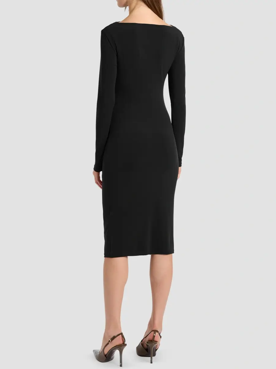 Santorelli Women's Keegan Knotted Jersey Boatneck Midi Dress | Thumbnail 3