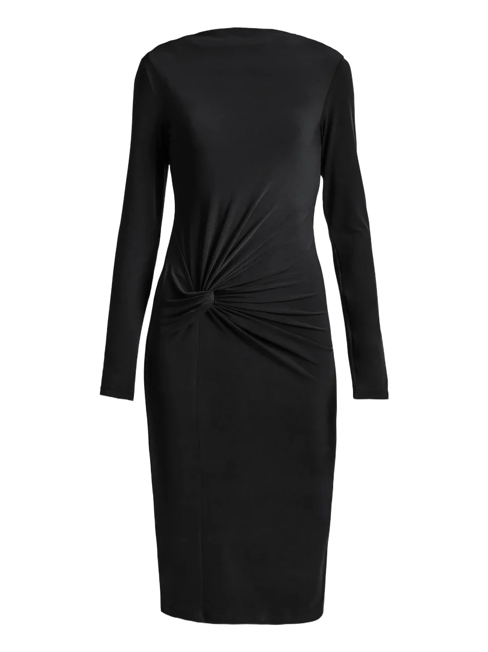 Women's Keegan Knotted Jersey Boatneck Midi Dress Women's Keegan Knotted Jersey Boatneck Midi Dress