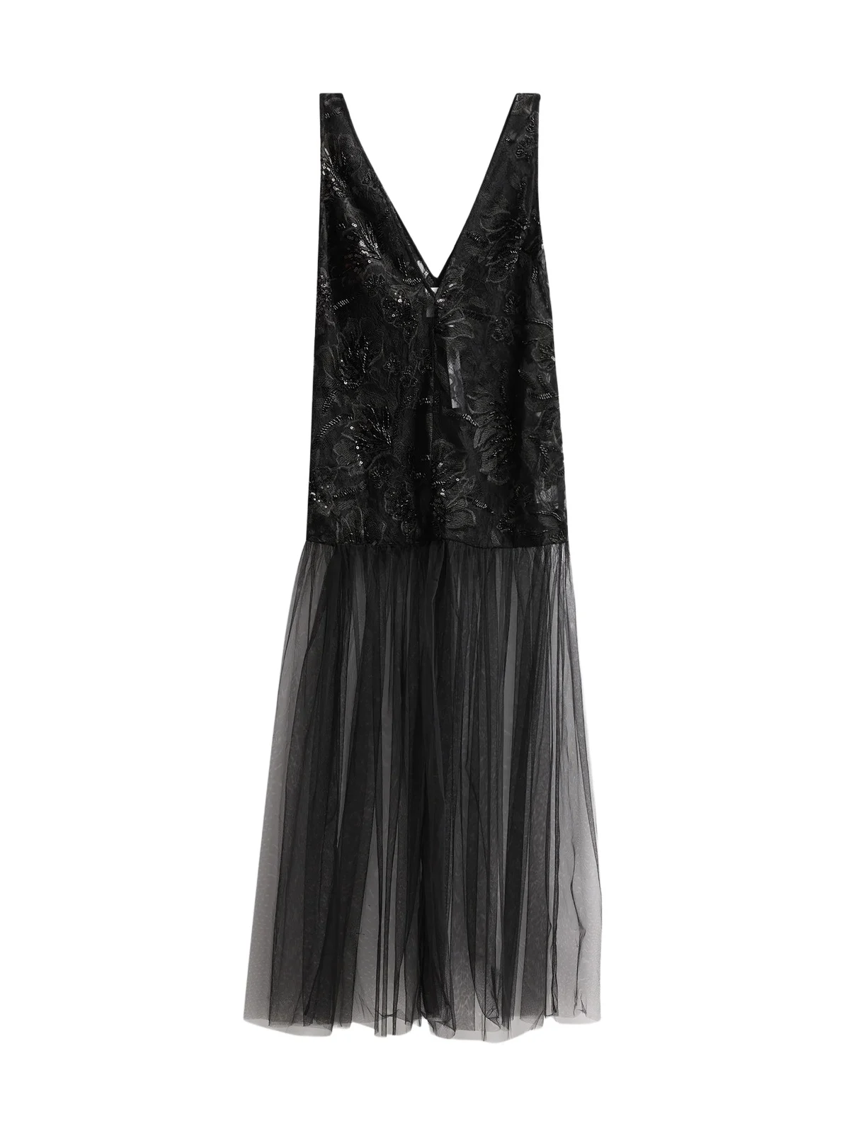 Aknvas Women's Anastasia Embellished Lace Combo Maxi Dress