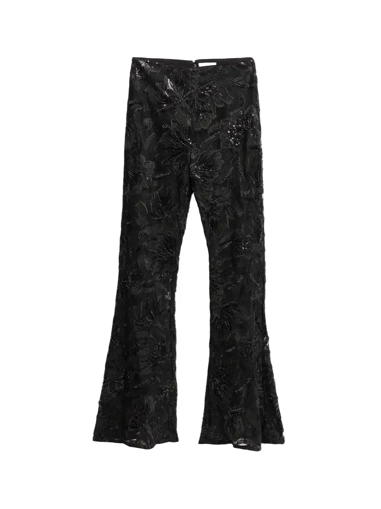 Women's Lennon Sequin Embroidered Lace Flared Pants