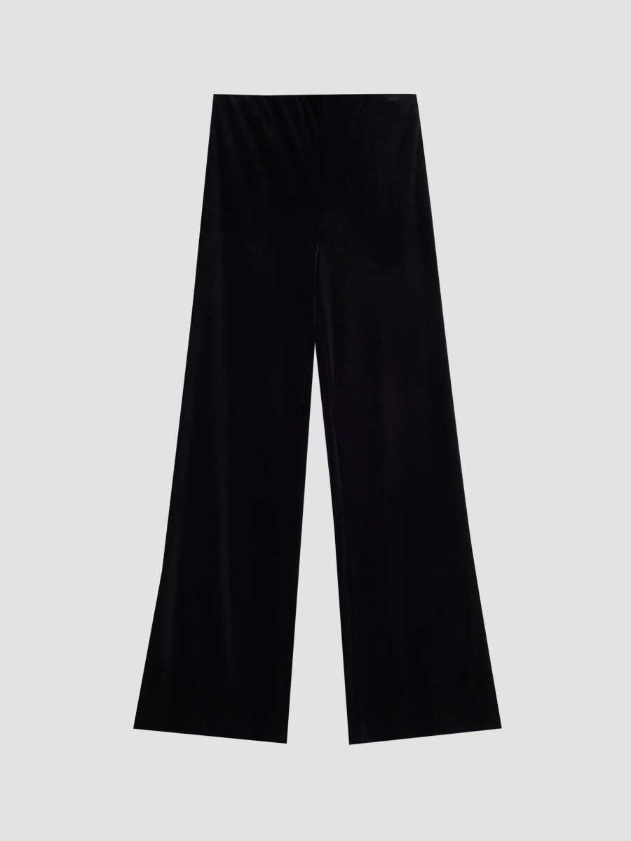 Teri Jon by Rickie Freeman Women's Velvet Wide Leg Pants