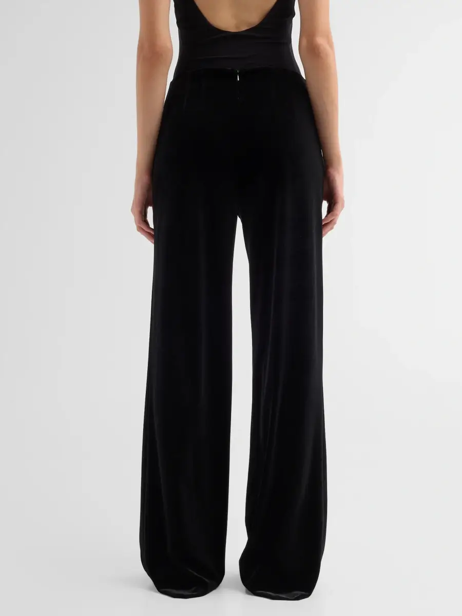 Teri Jon by Rickie Freeman Women's Velvet Wide Leg Pants | Thumbnail 3 Teri Jon by Rickie Freeman Women's Velvet Wide Leg Pants | Thumbnail 3