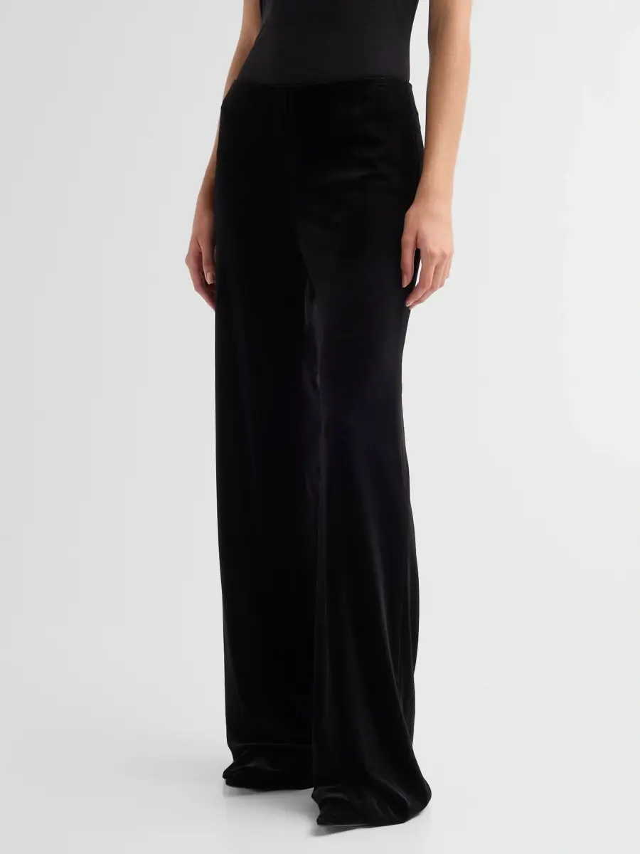 Teri Jon by Rickie Freeman Women's Velvet Wide Leg Pants | Thumbnail 4 Teri Jon by Rickie Freeman Women's Velvet Wide Leg Pants | Thumbnail 4
