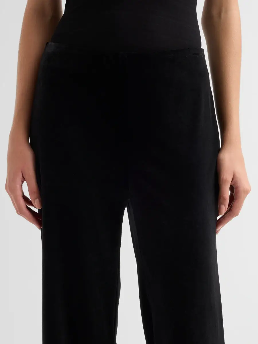 Teri Jon by Rickie Freeman Women's Velvet Wide Leg Pants | Thumbnail 5 Teri Jon by Rickie Freeman Women's Velvet Wide Leg Pants | Thumbnail 5