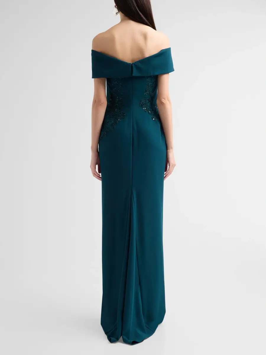 Rene Ruiz Collection Women's Embroidered Off-the-Shoulder Column Gown | Thumbnail 3 Rene Ruiz Collection Women's Embroidered Off-the-Shoulder Column Gown | Thumbnail 3