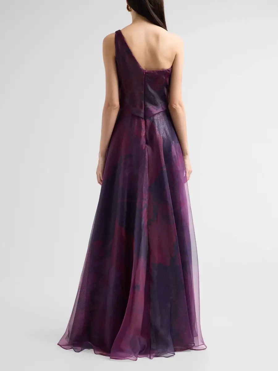 Rene Ruiz Collection Women's Floral Pleated One-Shoulder Gown | Thumbnail 3