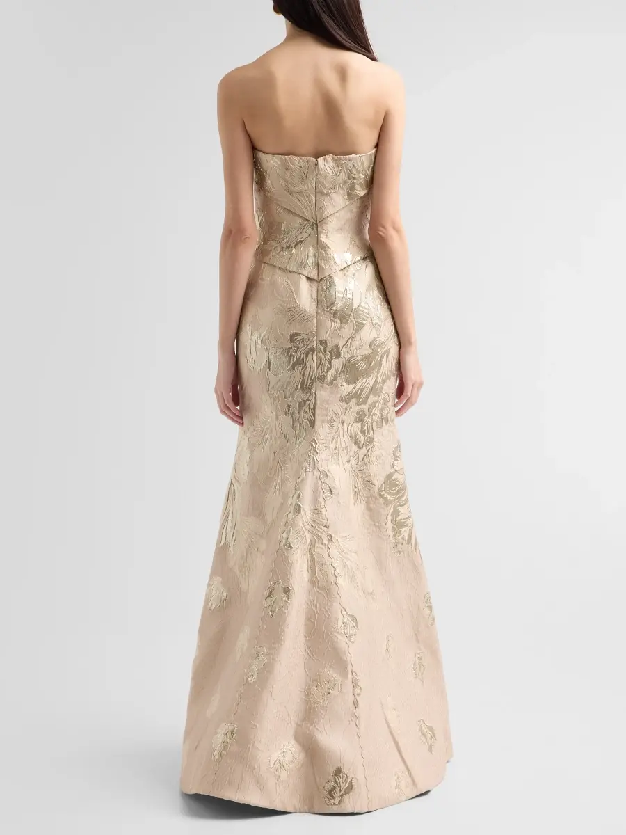 Rene Ruiz Collection Women's Floral Jacquard Strapless Mermaid Gown | Thumbnail 3