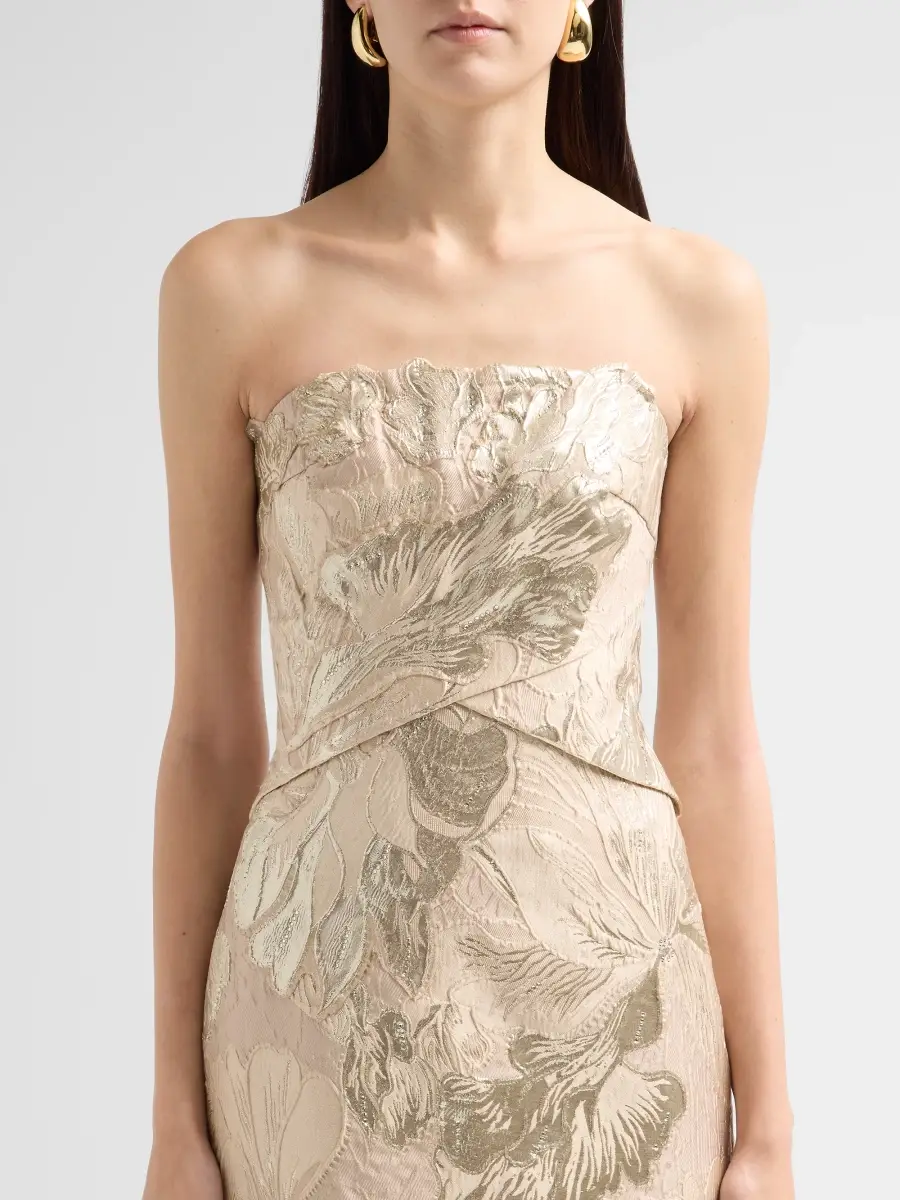 Rene Ruiz Collection Women's Floral Jacquard Strapless Mermaid Gown | Thumbnail 5
