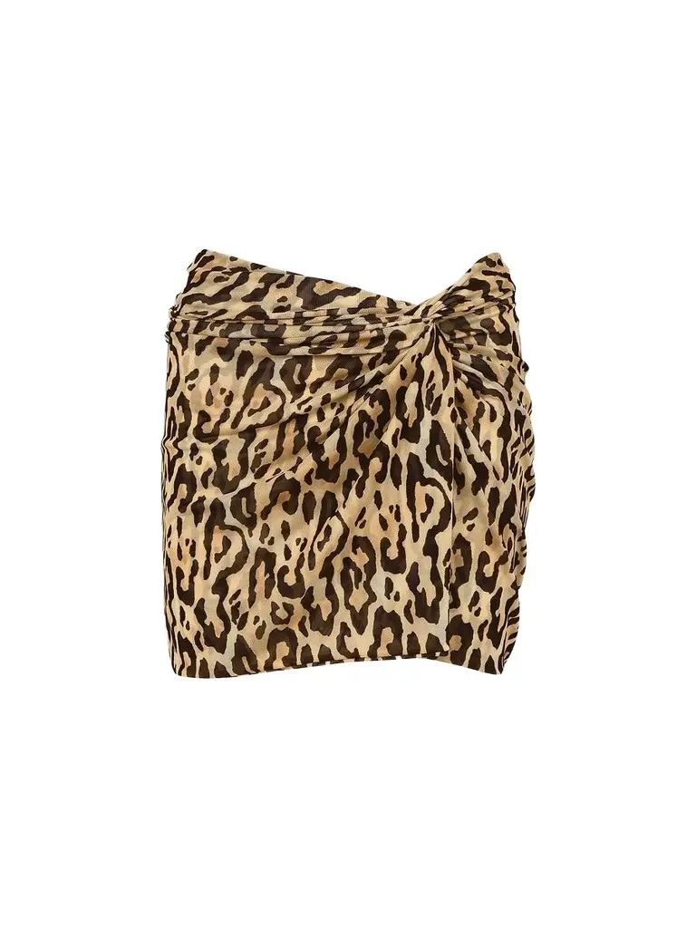 Women's Karen Leopard-Print Side Twist Miniskirt Women's Karen Leopard-Print Side Twist Miniskirt