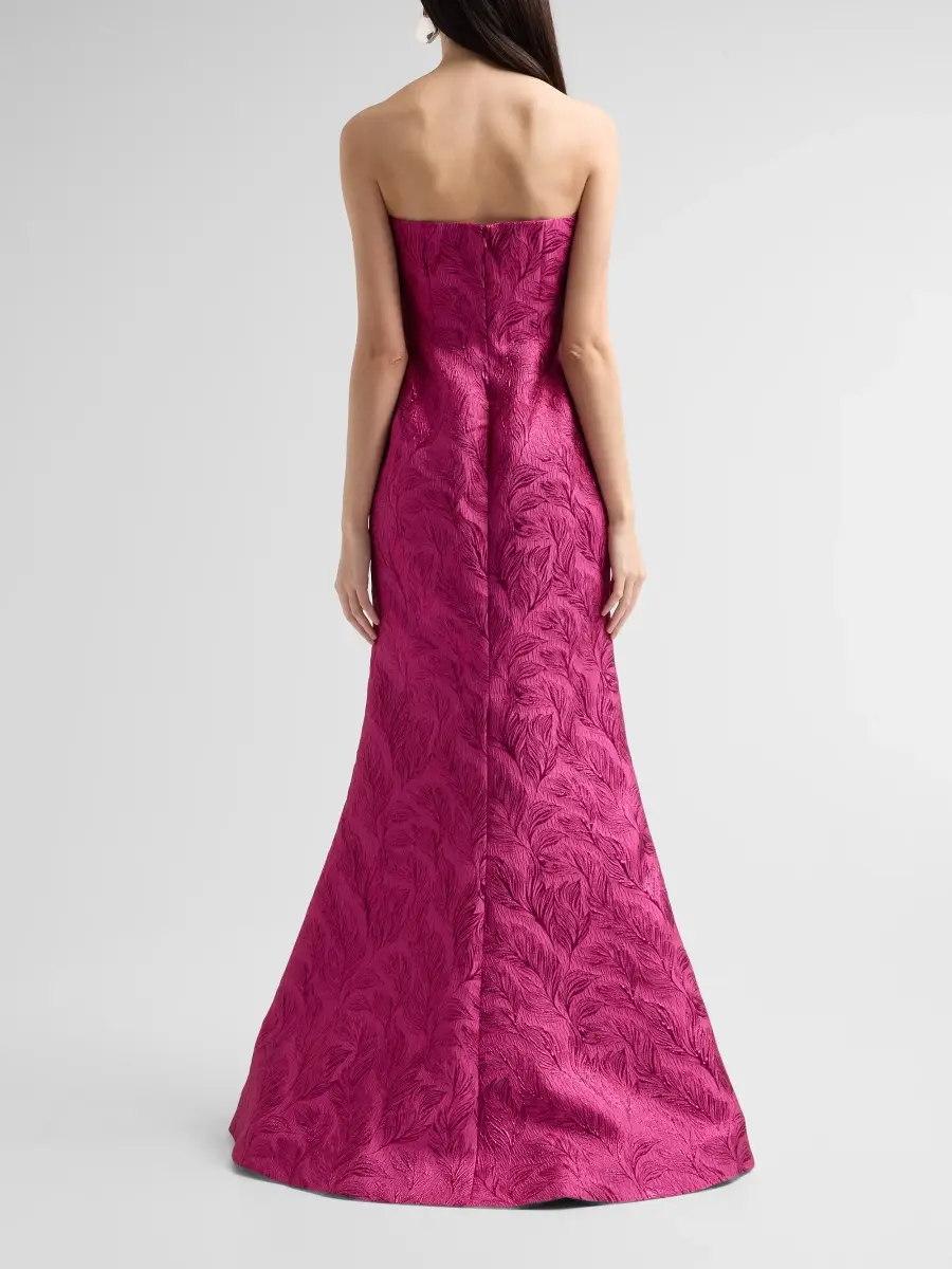 Rene Ruiz Collection Women's Floral Appliqué Crepe Mermaid Gown | Thumbnail 3 Rene Ruiz Collection Women's Floral Appliqué Crepe Mermaid Gown | Thumbnail 3