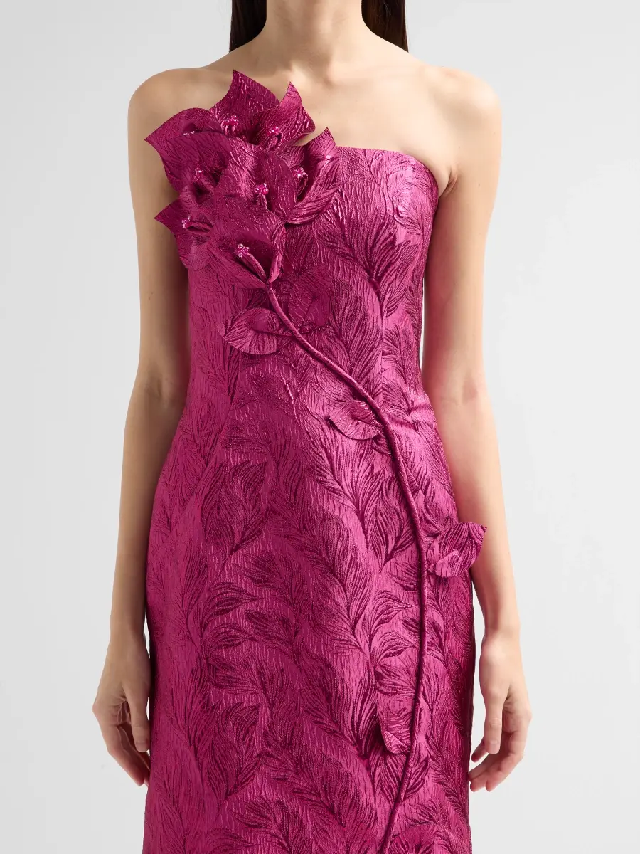 Rene Ruiz Collection Women's Floral Appliqué Crepe Mermaid Gown | Thumbnail 5 Rene Ruiz Collection Women's Floral Appliqué Crepe Mermaid Gown | Thumbnail 5