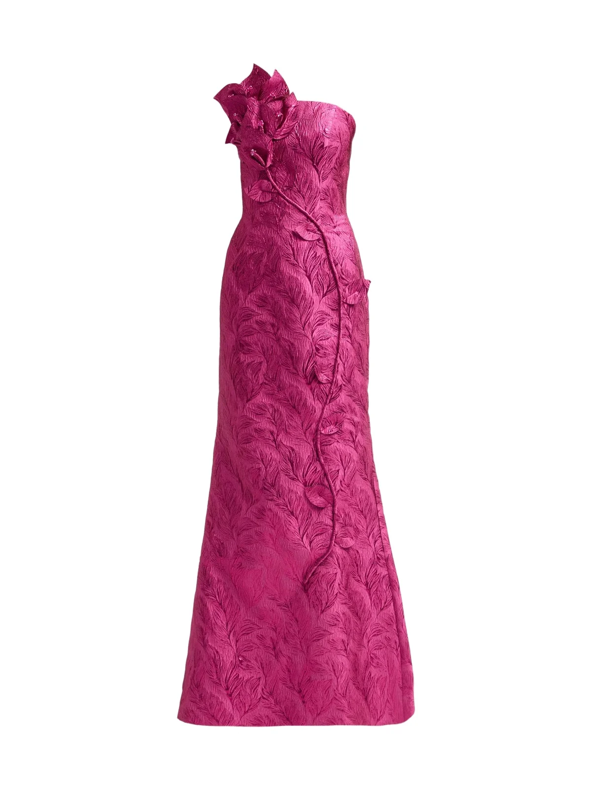 Women's Floral Appliqué Crepe Mermaid Gown Women's Floral Appliqué Crepe Mermaid Gown