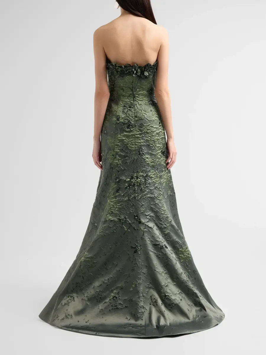 Rene Ruiz Collection Women's Jacquard Floral Appliqué Mermaid Gown | Thumbnail 3 Rene Ruiz Collection Women's Jacquard Floral Appliqué Mermaid Gown | Thumbnail 3