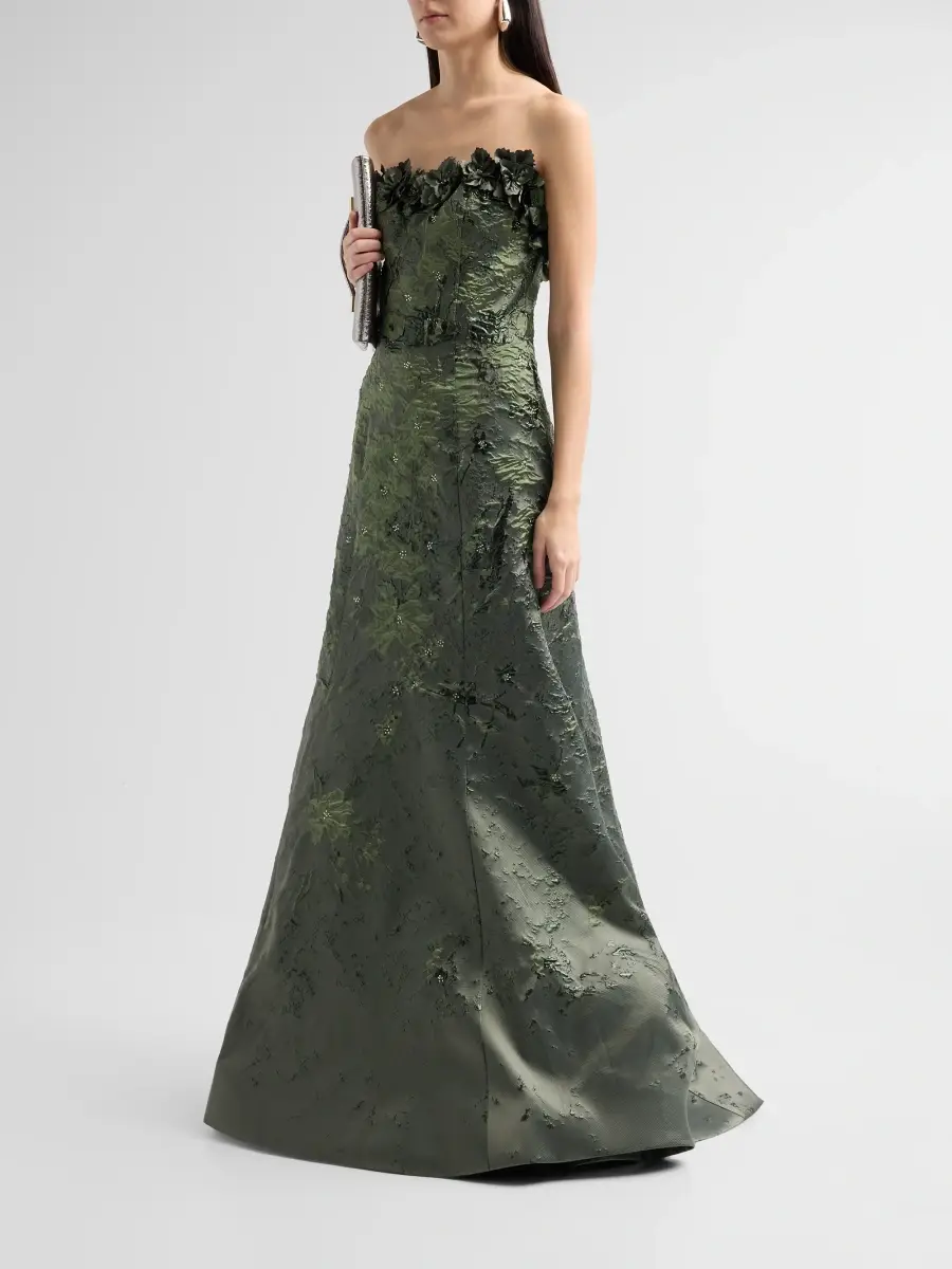 Rene Ruiz Collection Women's Jacquard Floral Appliqué Mermaid Gown | Thumbnail 4 Rene Ruiz Collection Women's Jacquard Floral Appliqué Mermaid Gown | Thumbnail 4