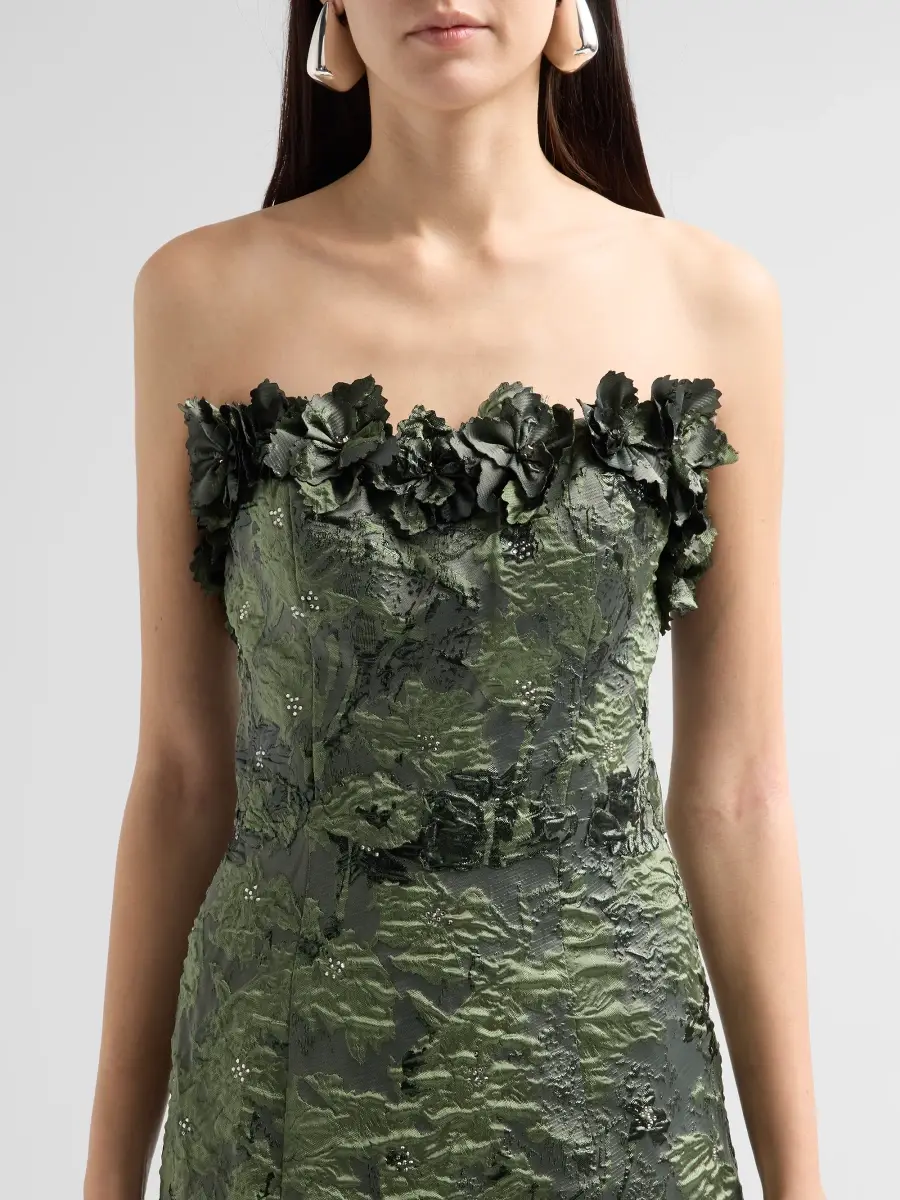 Rene Ruiz Collection Women's Jacquard Floral Appliqué Mermaid Gown | Thumbnail 5 Rene Ruiz Collection Women's Jacquard Floral Appliqué Mermaid Gown | Thumbnail 5