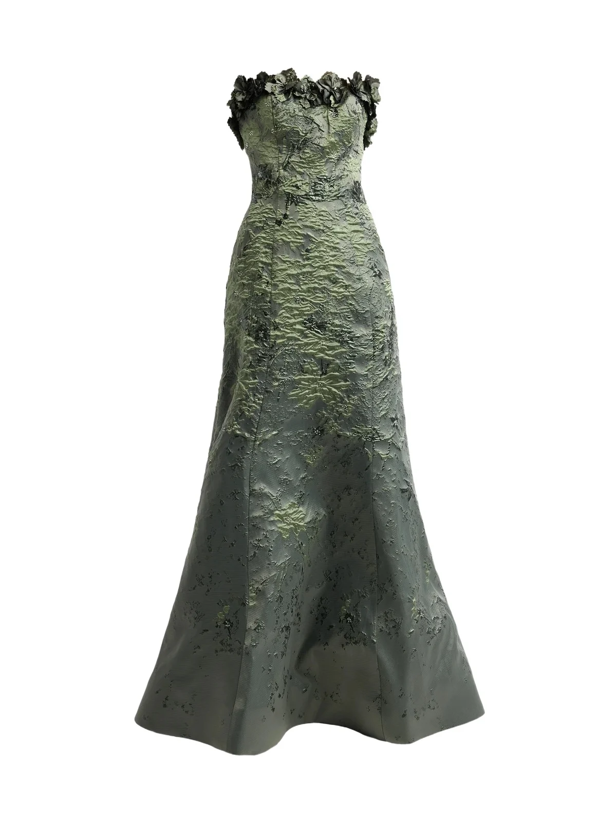 Women's Jacquard Floral Appliqué Mermaid Gown