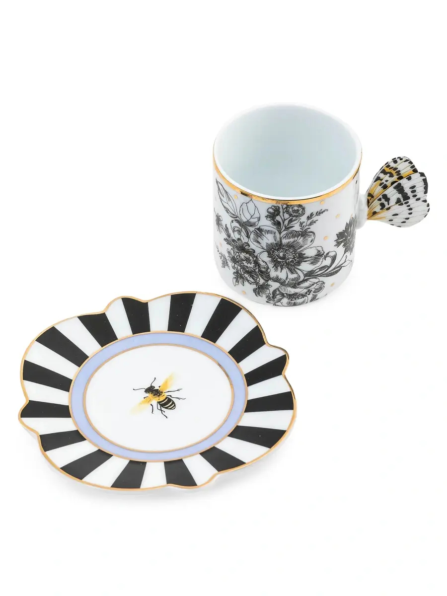MacKenzie-Childs Butterfly Toile Mug & Saucer Set | Thumbnail 2 MacKenzie-Childs Butterfly Toile Mug & Saucer Set | Thumbnail 2