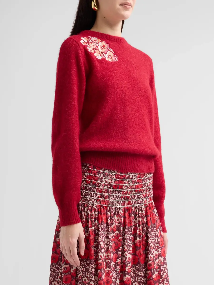 Ciao Lucia Women's Gearda Floral-Embroidered Alpaca-Blend Sweater | Thumbnail 4