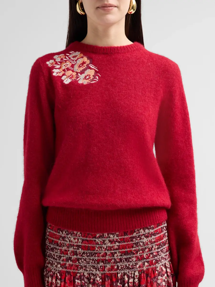 Ciao Lucia Women's Gearda Floral-Embroidered Alpaca-Blend Sweater | Thumbnail 5