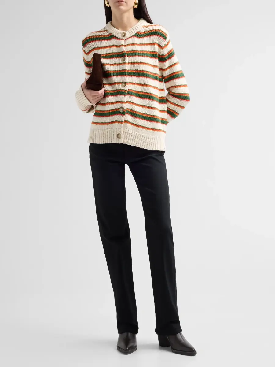 Ciao Lucia Women's Lorene Striped Cotton Cardigan | Thumbnail 2