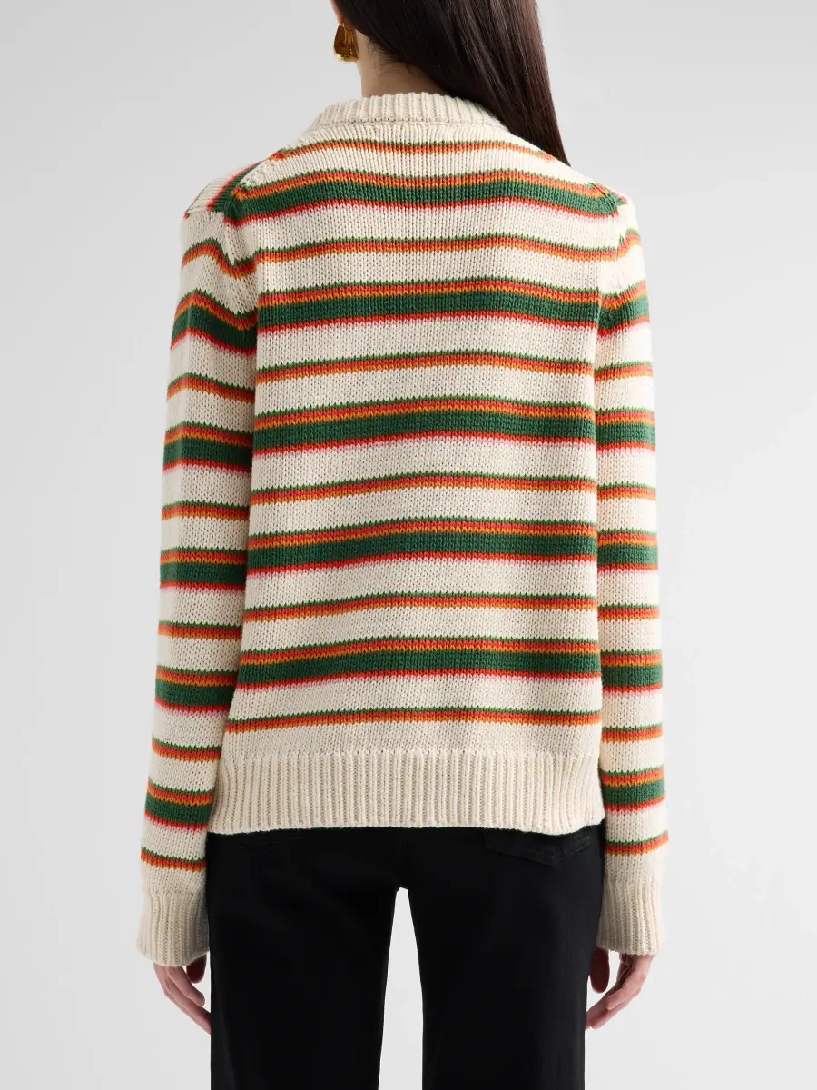 Ciao Lucia Women's Lorene Striped Cotton Cardigan | Thumbnail 3