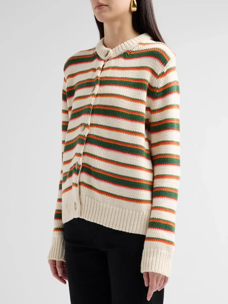 Ciao Lucia Women's Lorene Striped Cotton Cardigan | Thumbnail 4