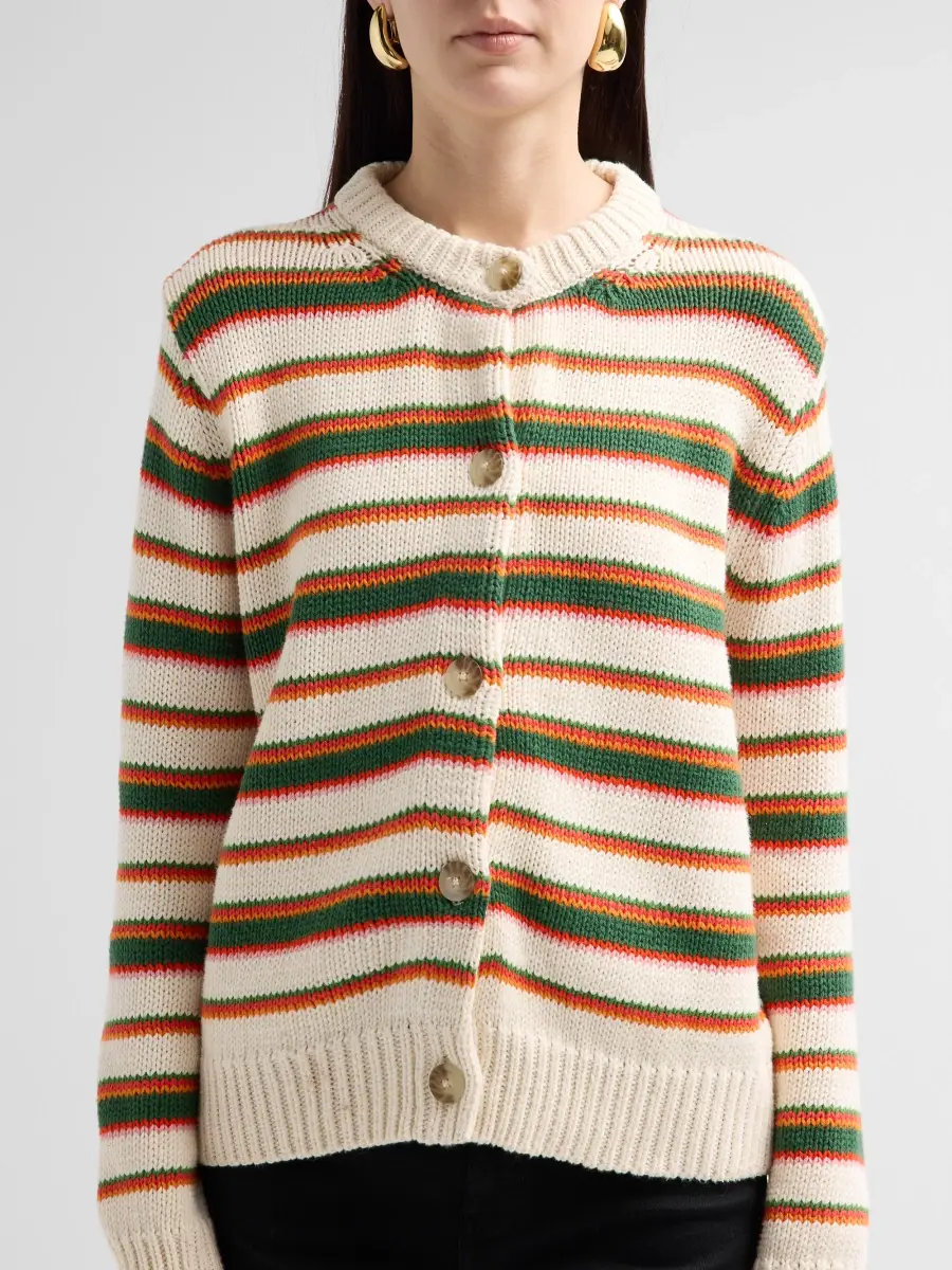 Ciao Lucia Women's Lorene Striped Cotton Cardigan | Thumbnail 5