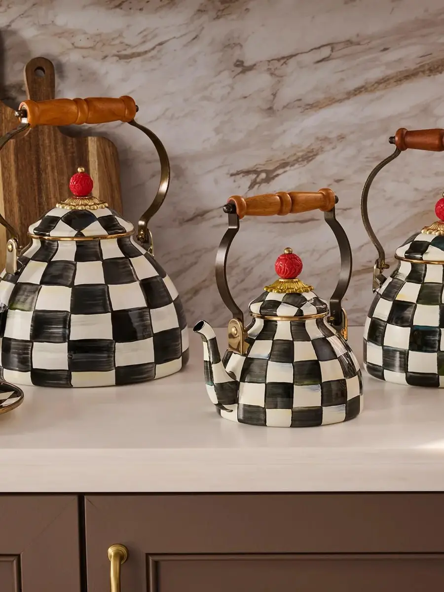 MacKenzie-Childs Courtly Check 1-Quart Tea Kettle | Thumbnail 2 MacKenzie-Childs Courtly Check 1-Quart Tea Kettle | Thumbnail 2