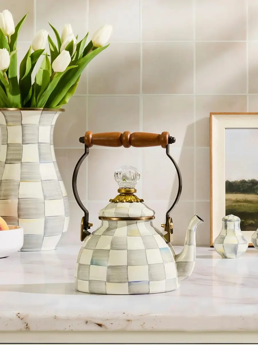 MacKenzie-Childs Sterling Check Kettle | Thumbnail 3 MacKenzie-Childs Sterling Check Kettle | Thumbnail 3