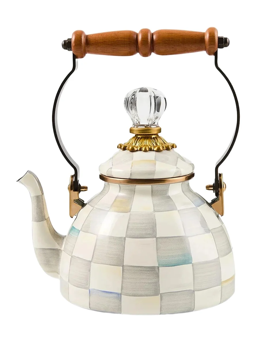 MacKenzie-Childs Sterling Check Kettle/1 Qt.
