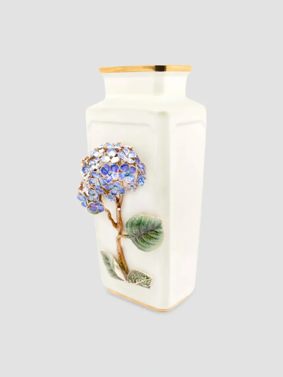 Jay Strongwater Hydrangea Isolde 14K Yellow Gold Vase | Thumbnail 2