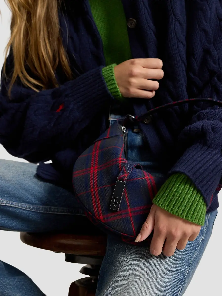 Polo Ralph Lauren Women's Polo ID Mini Plaid Twill Shoulder Bag | Thumbnail 2 Polo Ralph Lauren Women's Polo ID Mini Plaid Twill Shoulder Bag | Thumbnail 2