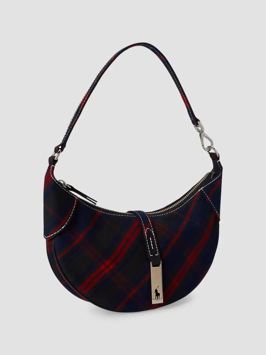 Polo Ralph Lauren Women's Polo ID Mini Plaid Twill Shoulder Bag | Thumbnail 4 Polo Ralph Lauren Women's Polo ID Mini Plaid Twill Shoulder Bag | Thumbnail 4