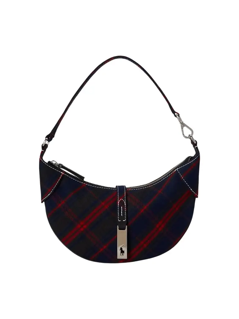 Women's Polo ID Mini Plaid Twill Shoulder Bag Women's Polo ID Mini Plaid Twill Shoulder Bag