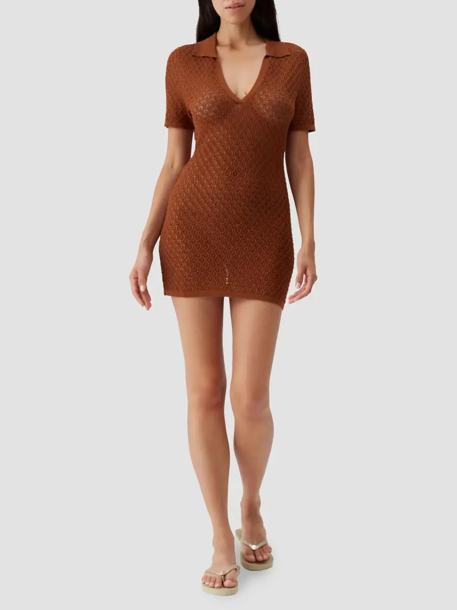 Melissa Odabash Women's Coco Open-Knit Mini Dress | Thumbnail 2