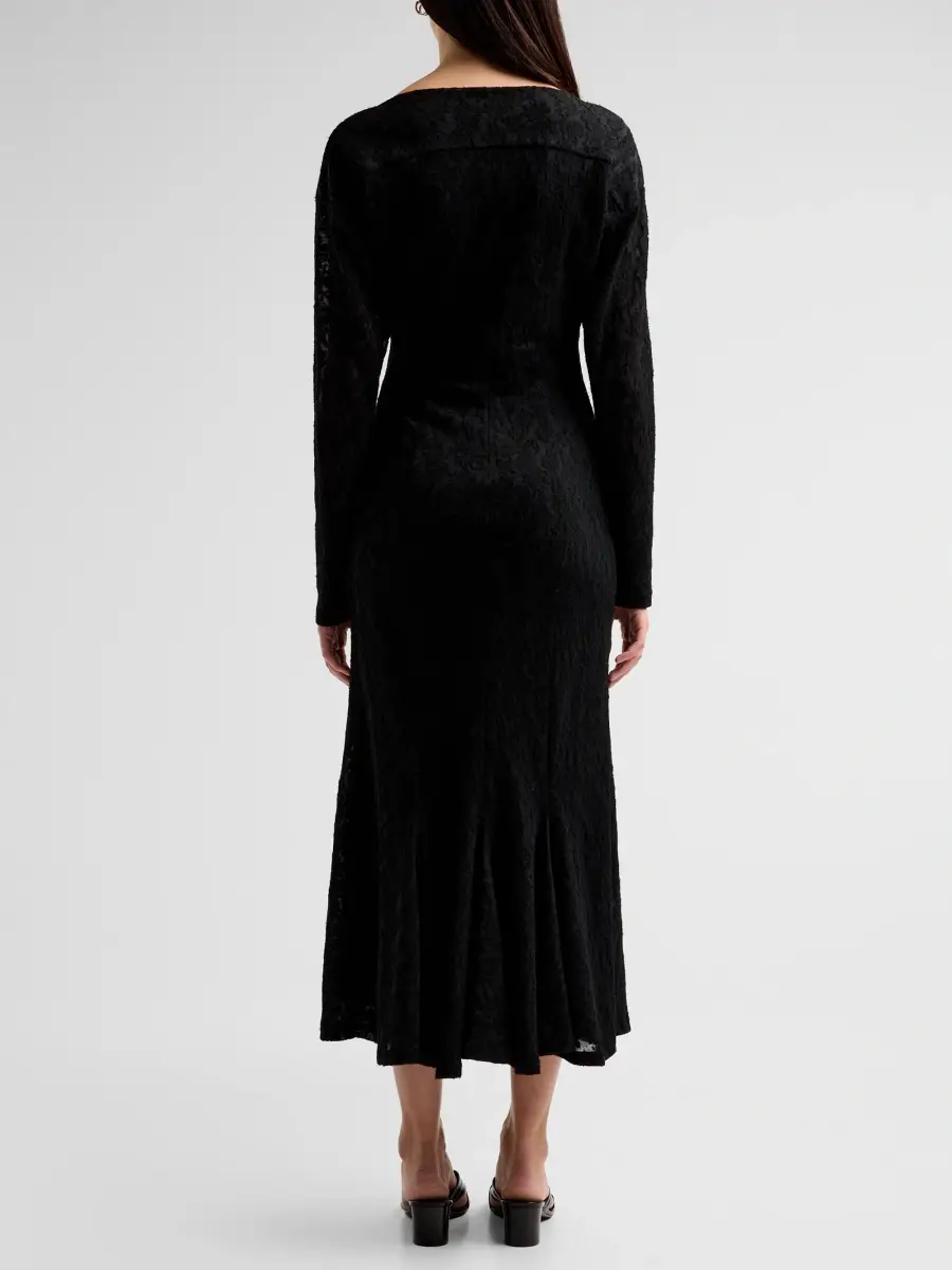 Alberta Ferretti Women's Boatneck Wool-Blend A-Line Midi Dress | Thumbnail 3 Alberta Ferretti Women's Boatneck Wool-Blend A-Line Midi Dress | Thumbnail 3