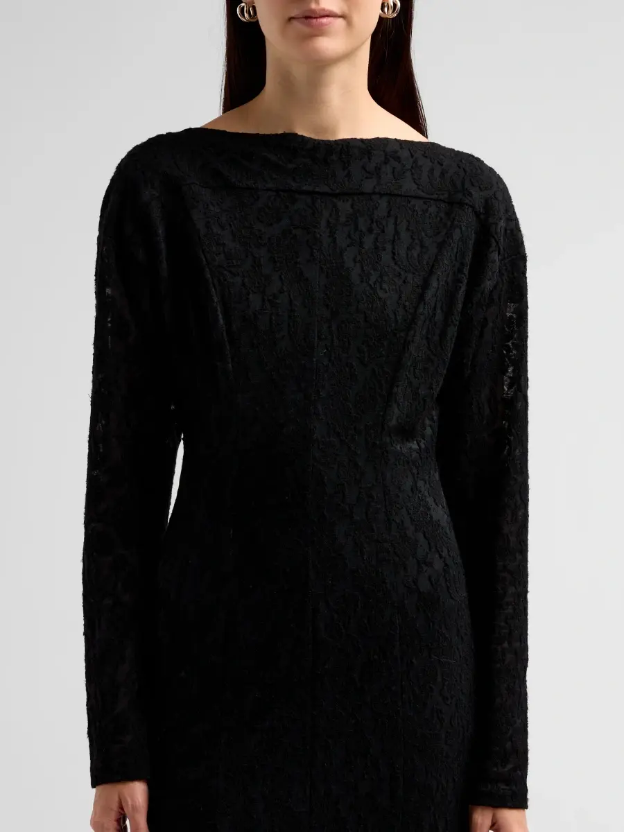 Alberta Ferretti Women's Boatneck Wool-Blend A-Line Midi Dress | Thumbnail 5 Alberta Ferretti Women's Boatneck Wool-Blend A-Line Midi Dress | Thumbnail 5