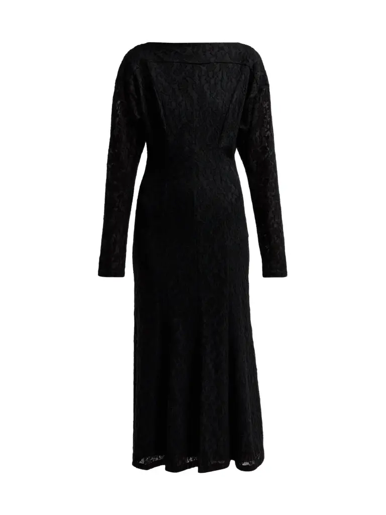 Alberta Ferretti Women's Boatneck Wool-Blend A-Line Midi Dress