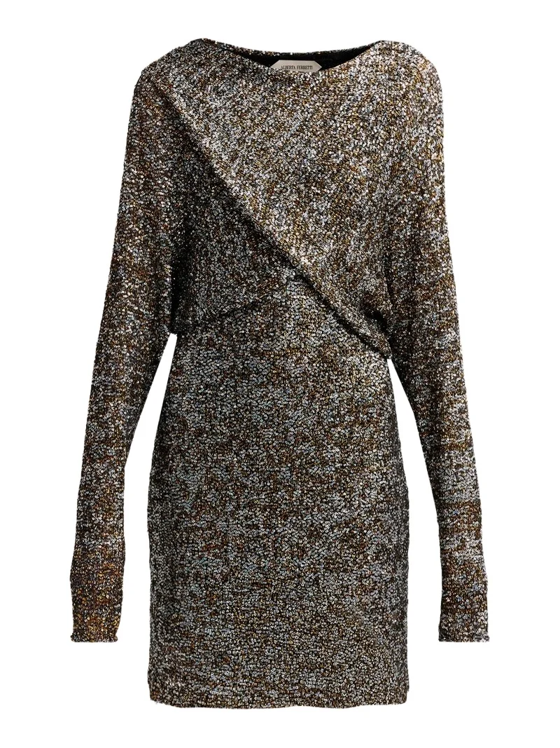 Alberta Ferretti Women's Embellished Draped Mini Dress