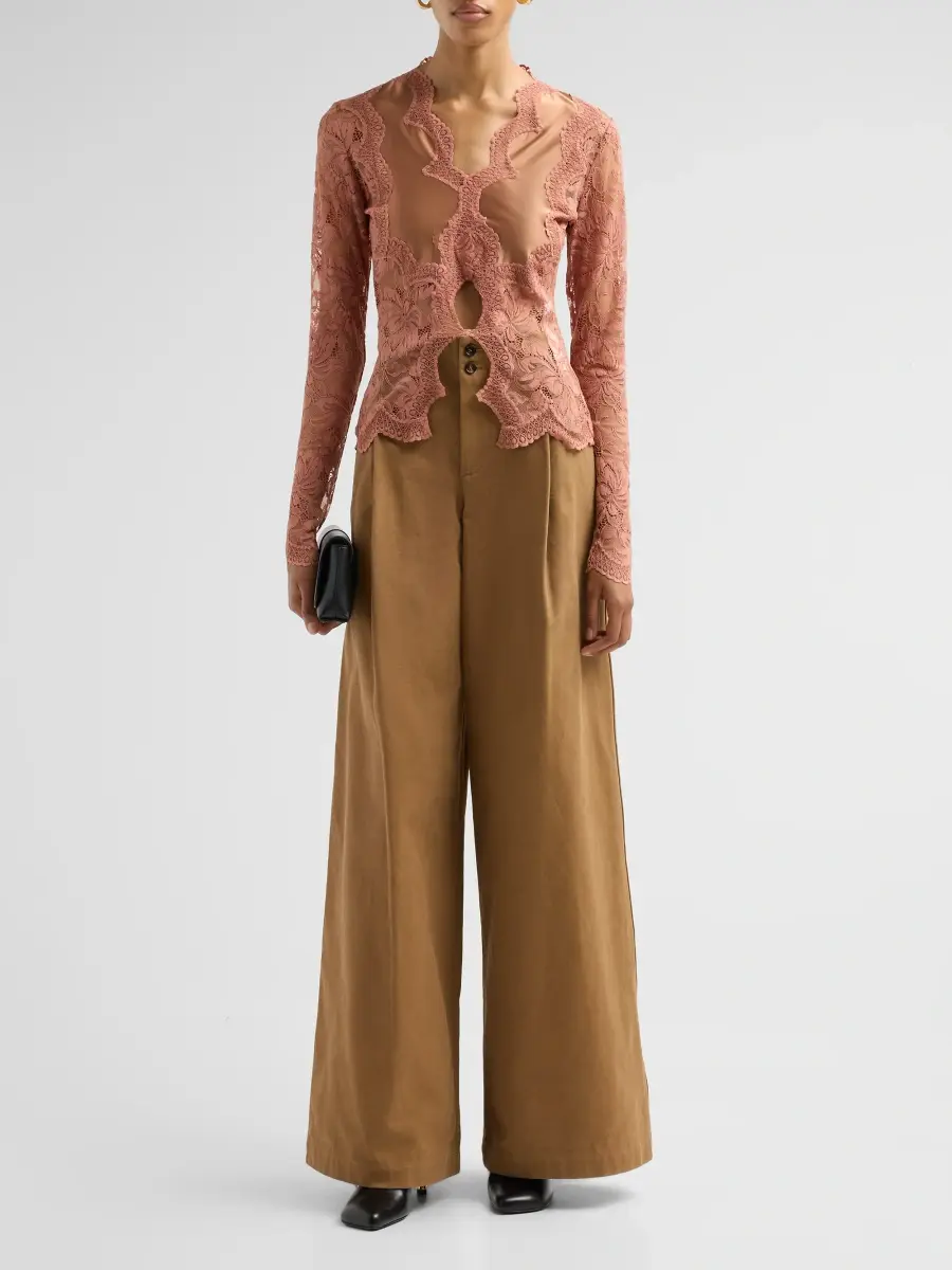 Rabanne Women's Haut Lace-Trimmed Blouse | Thumbnail 2 Rabanne Women's Haut Lace-Trimmed Blouse | Thumbnail 2