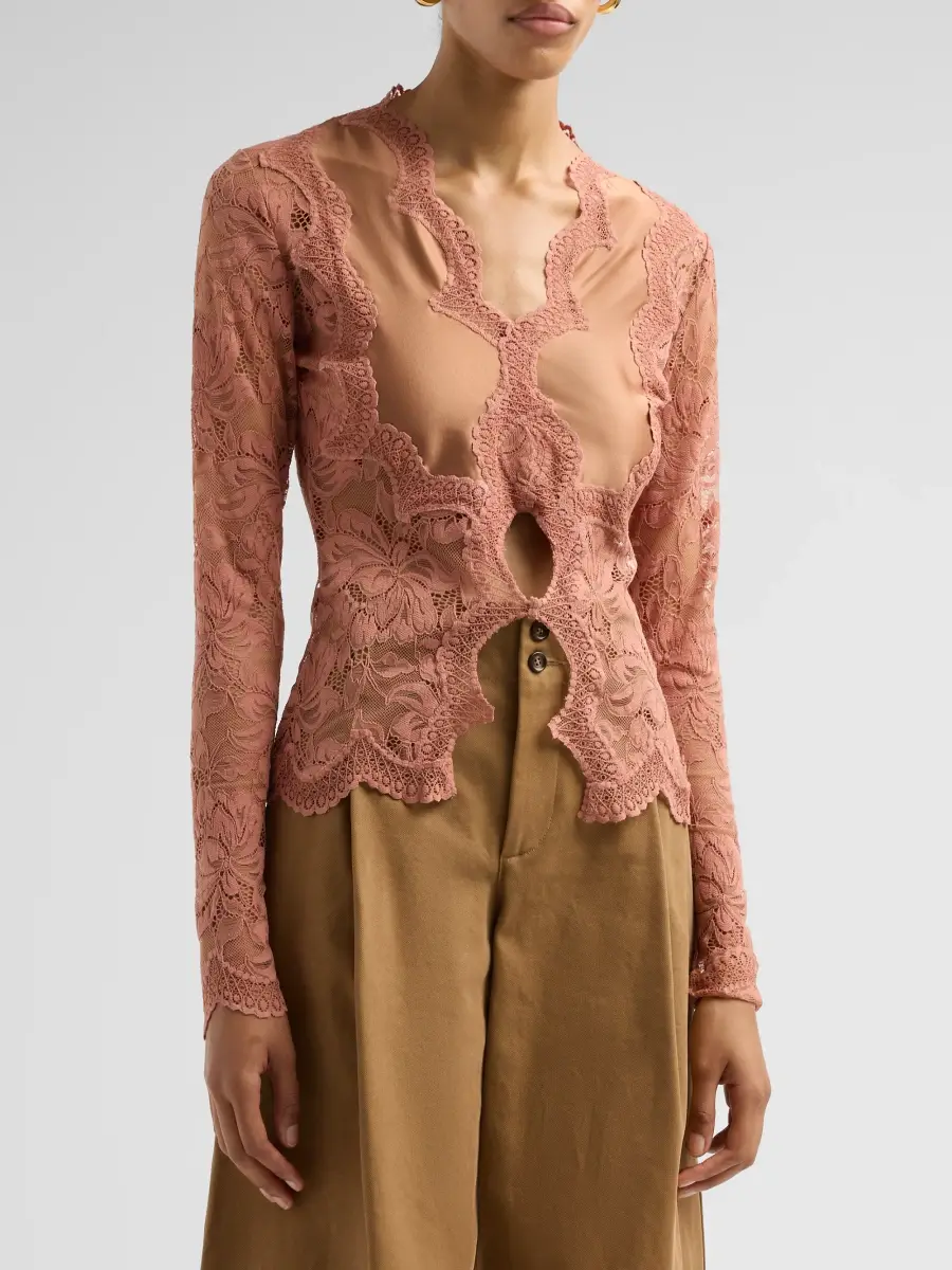 Rabanne Women's Haut Lace-Trimmed Blouse | Thumbnail 4 Rabanne Women's Haut Lace-Trimmed Blouse | Thumbnail 4