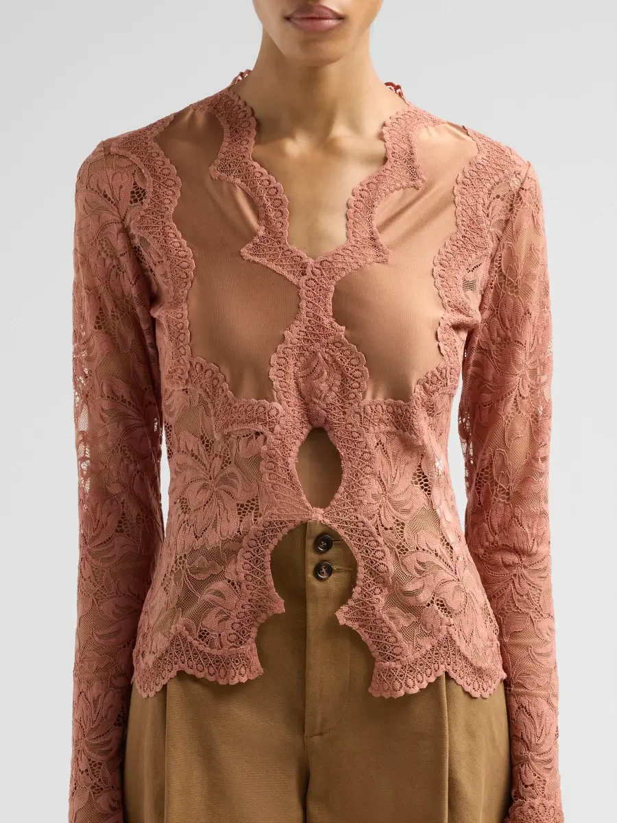 Rabanne Women's Haut Lace-Trimmed Blouse | Thumbnail 5 Rabanne Women's Haut Lace-Trimmed Blouse | Thumbnail 5